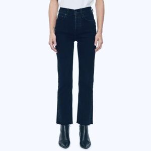 ANINE BING black Frayed Hem Kick Flare Jeans